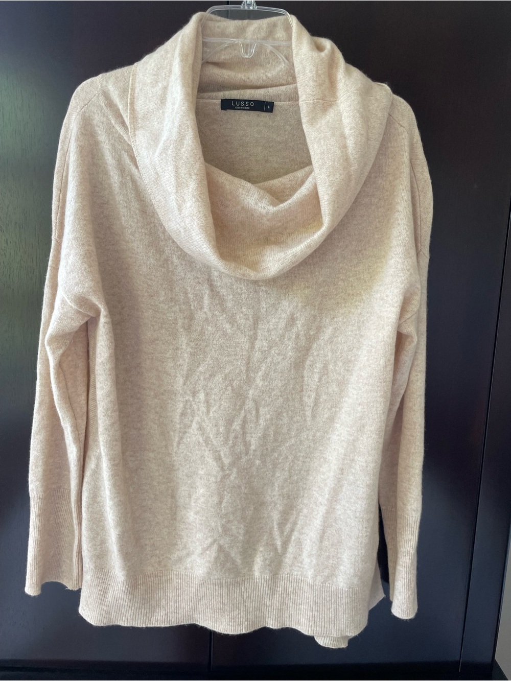 Lusso 100% Cashmere Women’s Cream Cowl-Neck Sweater